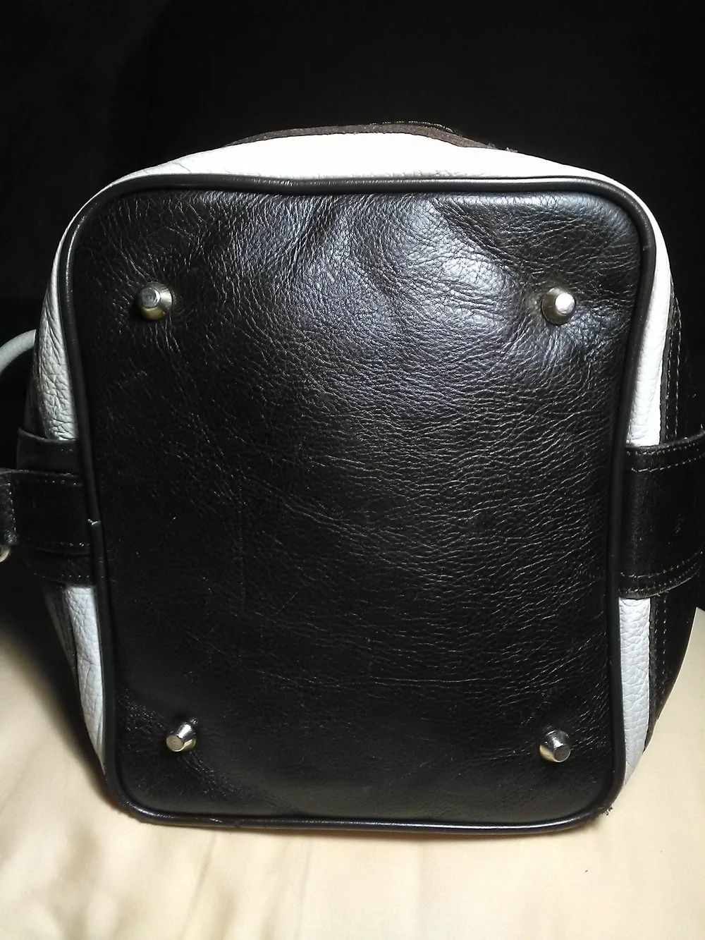 EXC. VALENTINA LEATHER CREAN & Dark Brown Satchel Bag SOFT BEAUTY - Picture 6 of 11